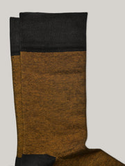 Mustard & Grey Pinstriped Cotton Socks