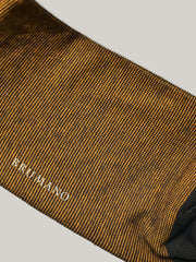 Mustard & Grey Pinstriped Cotton Socks