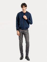 Navy Blue Bomber Jacket