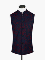 Navy Blue Embroidered Sartoria Waistcoat