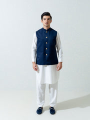 Navy Blue Formal Twill Waistcoat