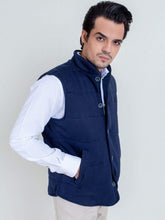 Navy Blue Knitted Sleeveless Vest