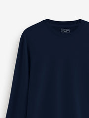 Navy Blue Long Sleeve Crew Neck T-Shirt