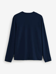 Navy Blue Long Sleeve Crew Neck T-Shirt