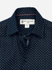 Navy Blue Triangle Pattern Casual Shirt
