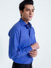 Navy Blue & White Dobby Shirt