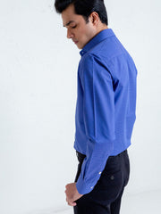 Navy Blue & White Dobby Shirt