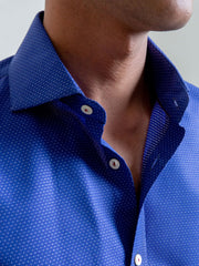 Navy Blue & White Dobby Shirt