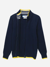 Navy Casual Zipper With Detailing