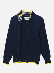 Navy Casual Zipper With Detailing