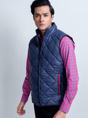 Navy Quilted Sleeveless Gilet