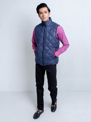 Navy Quilted Sleeveless Gilet