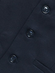 Navy Blue Twill Formal Vest With Bow - Junior
