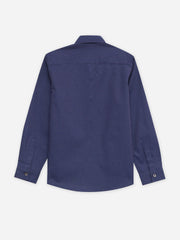 Navy Blue & White Orange Casual Shirt - Junior