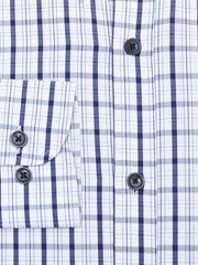 Navy Blue & White Tartan Plaid Checkered Shirt - Luxe