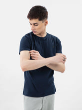 Navy Blue 100% Combed Cotton Crew Neck T-Shirt