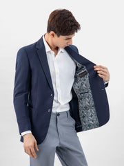 Navy Blue 100% Linen Blazer