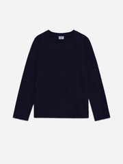 Navy Blue Basic Long Sleeve Casual T-Shirt - Junior