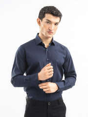 Navy Blue Classic Satin Shirt