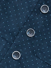 Navy Blue Corduroy Polka Dot Formal Vest with Bow - Junior