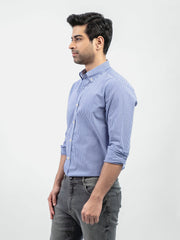 Navy Blue Gingham Button Down Shirt