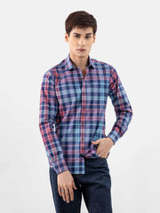 Navy Blue Multicolor Checkered Shirt