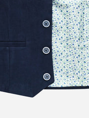 Navy Blue Velvet Formal Vest - Junior