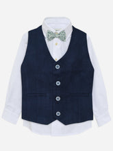 Navy Blue Velvet Formal Vest - Junior