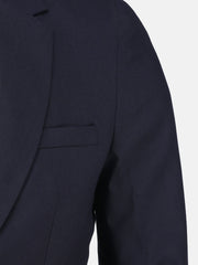 Navy Blue Wool Structured Formal Blazer