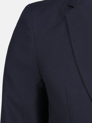 Navy Blue Wool Structured Formal Blazer