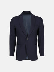 Navy Blue Wool Structured Formal Blazer