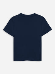 Navy Blue 'Joystick' Printed Casual T-Shirt