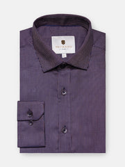 Navy Blue & Orange Dobby Structured Shirt