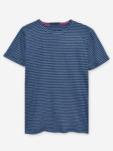 Navy Indigo Striped Crew Neck T-Shirt
