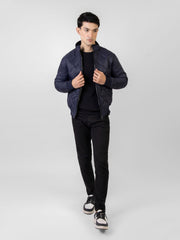 Navy blue Nylon Diamond Quilted Puffer