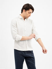 Off White Linen Blended Shirt