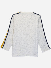 Offwhite Sweatshirt With Yellow Stripe Detailing