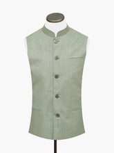 Olive Green Linen Waistcoat