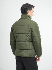 Olive Green Quilted Puffer Jacket