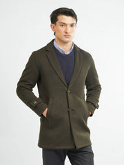 Olive Green Wool Blenled Over Coat