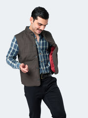 Olive Quilted Sleeveless Vest