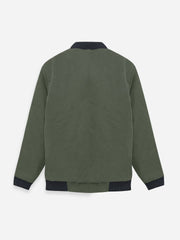 Olive Stone Washed Quilted Bomber Jacket - Junior