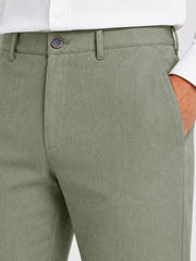 Olive Green Dobby Structured Chinos