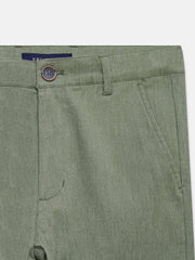 Olive Green Dobby Structured Chinos