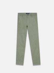 Olive Green Dobby Structured Chinos