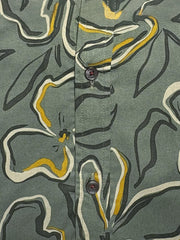 Olive Green Bold Abstract Printed Shirt