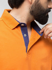 Slim-fit Orange Pima Polo Shirt