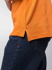 Slim-fit Orange Pima Polo Shirt