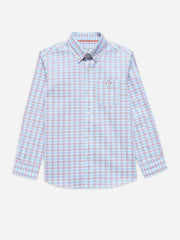 Orange & Blue Checkered Casual Shirt