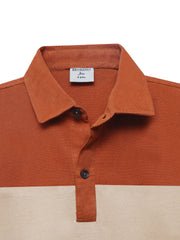Orange & Brown Three Tone Casual Polo
